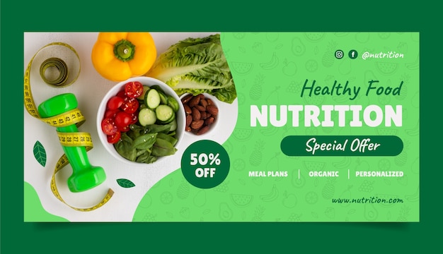 Vecteur gratuit banner de vente de conseils de nutritionniste dessiné à la main