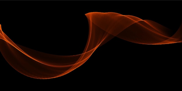 Bannière abstraite avec un design de vagues orange qui coule