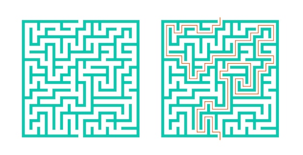 Vecteur gratuit la bannière abstraite du jeu de puzzle labyrinthe résout le mystère