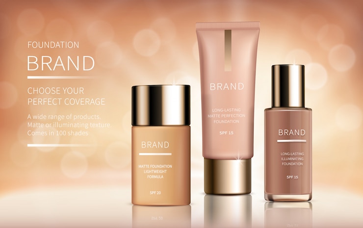 Vecteur gratuit bannière d&#39;annonces de vecteur réaliste cosmétique