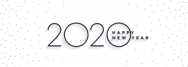 Bannière Blanche Minimale 2020 Bonne Année