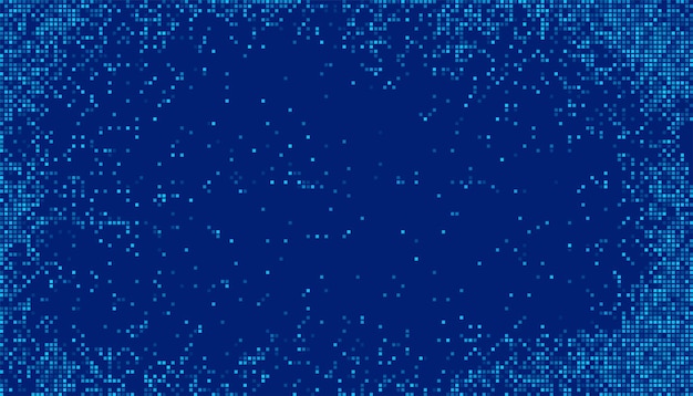 Vecteur gratuit bannière bleue motif géométrique abstrait avec effet pixel