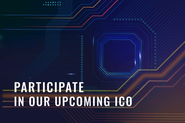 Bannière de blog de finance numérique de vecteur de modèle d'investissement Crypto ICO