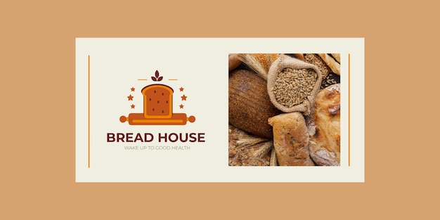 Vecteur gratuit bannière de blog de pain frais dessiné à la main