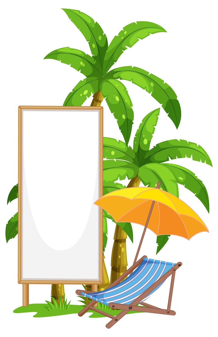 Vecteur gratuit bannière en bois isolée avec thème de vacances