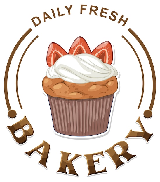 Vecteur gratuit bannière de boulangerie avec cupcake