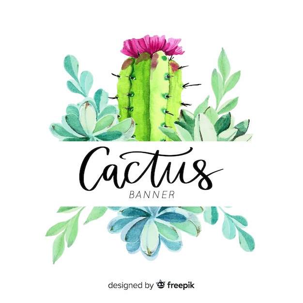 Vecteur gratuit bannière de cactus