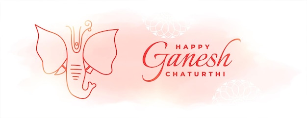 Vecteur gratuit bannière de célébration heureuse ganesh chaturthi dans un style aquarelle