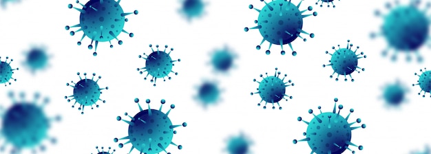 Vecteur gratuit bannière de cellules de coronavirus