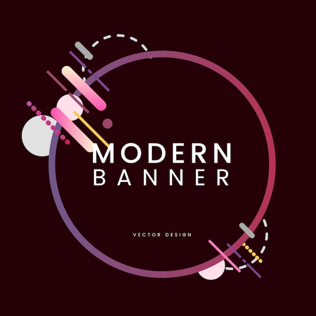 Vecteur gratuit bannière de cercle moderne en illustration de cadre coloré