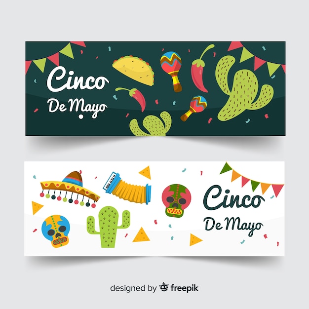 Vecteur gratuit bannière de cinco de mayo