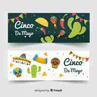 Vecteur gratuit bannière de cinco de mayo