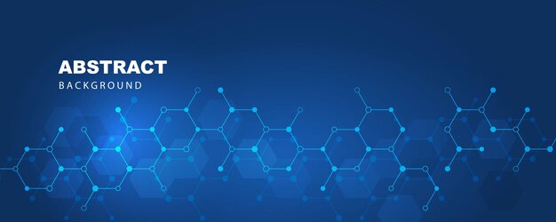 bannière de circuit de technologie hexagonale élégante