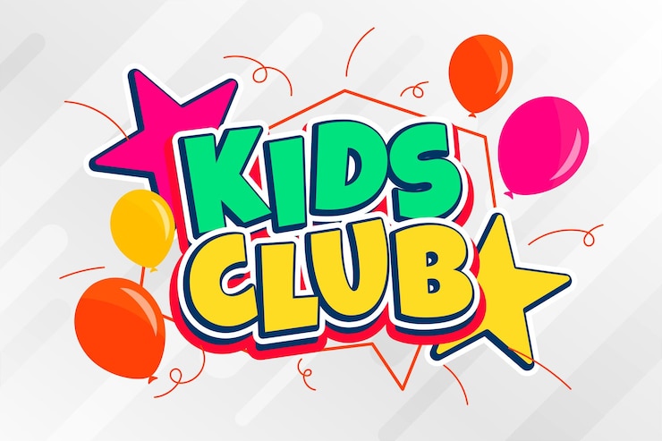 Vecteur gratuit bannière de club d'amusement pour enfants divertissement pour enfants