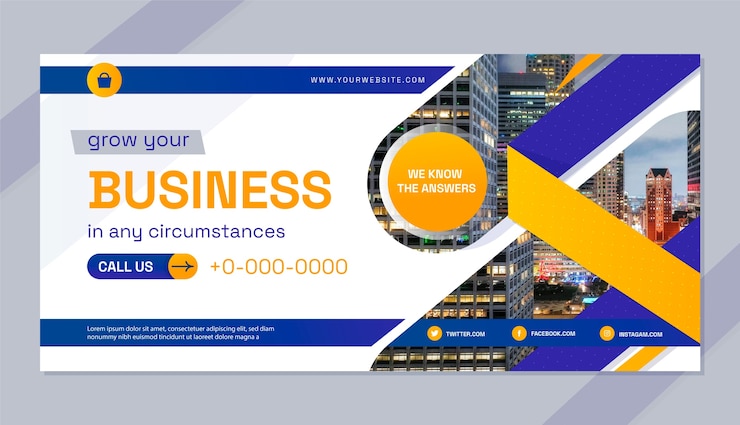 Vecteur gratuit bannière commerciale géométrique avec photo