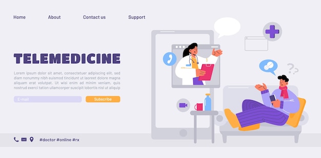 Vecteur gratuit bannière de consultation médicale en ligne de télémédecine