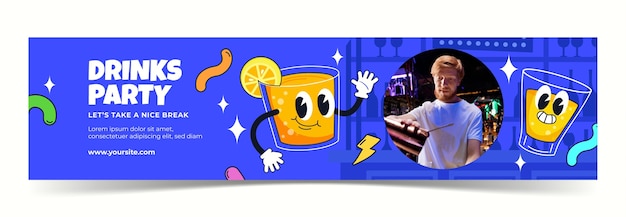 Bannière de contraction de barman plat
