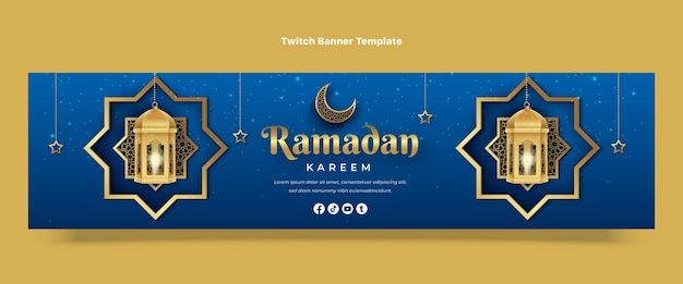 Vecteur gratuit bannière de contraction du ramadan dégradé