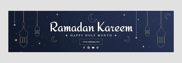 Vecteur gratuit bannière de contraction du ramadan dégradé