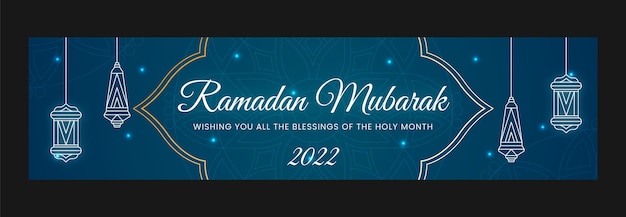 Vecteur gratuit bannière de contraction du ramadan dégradé