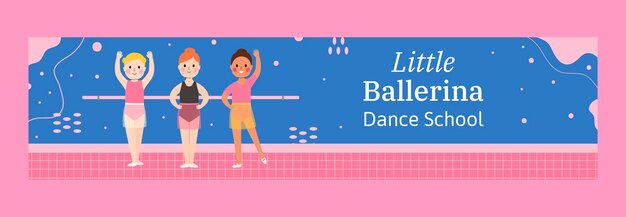 Vecteur gratuit bannière de contraction de l'école de danse dessinée à la main