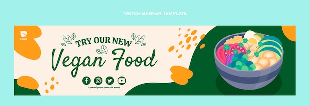 Vecteur gratuit bannière de contraction de nourriture végétalienne design plat