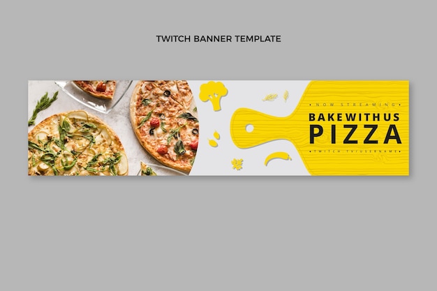 Vecteur gratuit bannière de contraction de pizza saine design plat