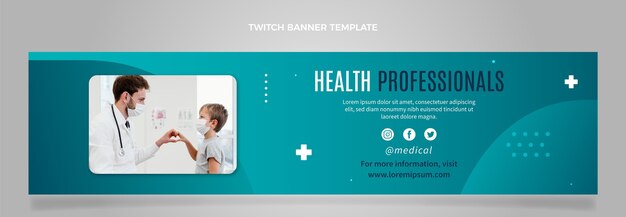 Bannière de contraction des professionnels de la santé au design plat