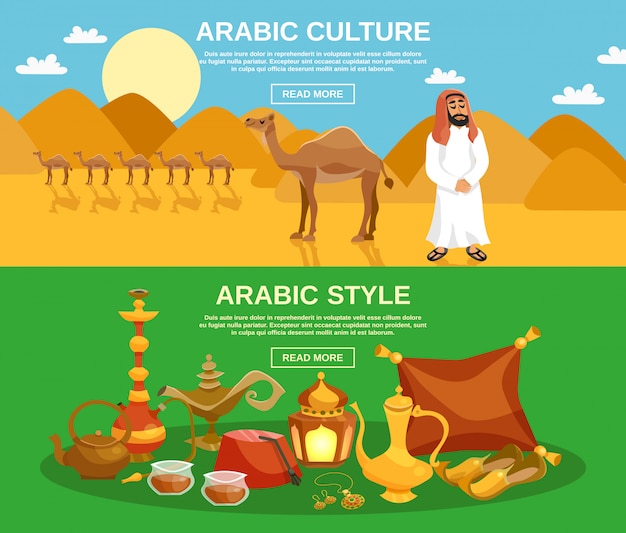 Vecteur gratuit bannière de culture arabe