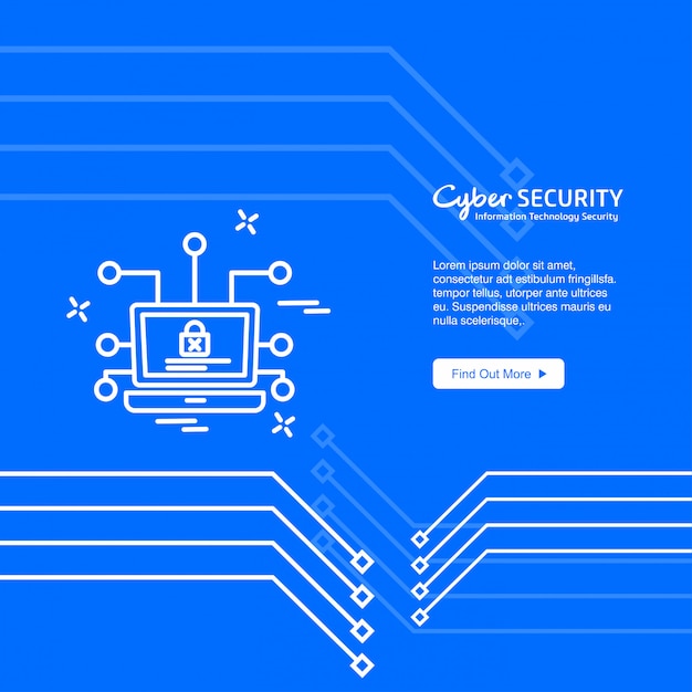 Vecteur gratuit bannière cyber ​​security