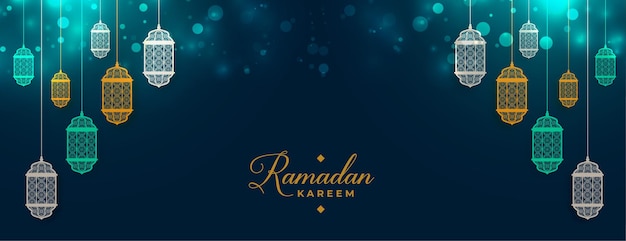 Bannière De Décoration De Lampe Islamique Ramadan Kareem