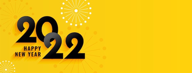 Bannière Décorative Jaune Bonne Année 2022