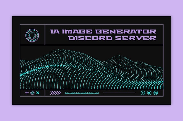 Vecteur gratuit bannière discorde du serveur de générateur d'images ia moderne