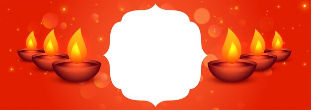 Vecteur gratuit bannière du festival créatif joyeux diwali avec espace de texte