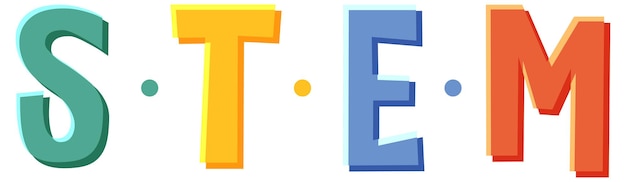 Vecteur gratuit bannière du logo de l'éducation stem sur fond blanc