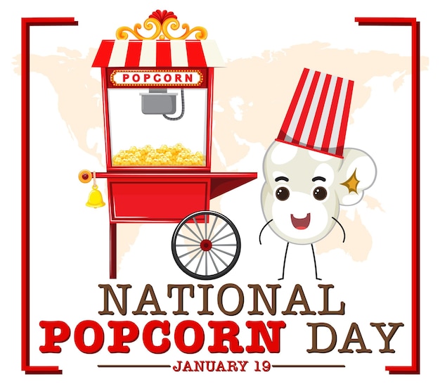 Vecteur gratuit bannière du logo de la journée nationale du pop-corn