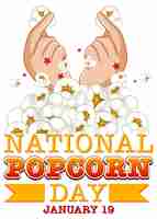 Vecteur gratuit bannière du logo de la journée nationale du pop-corn