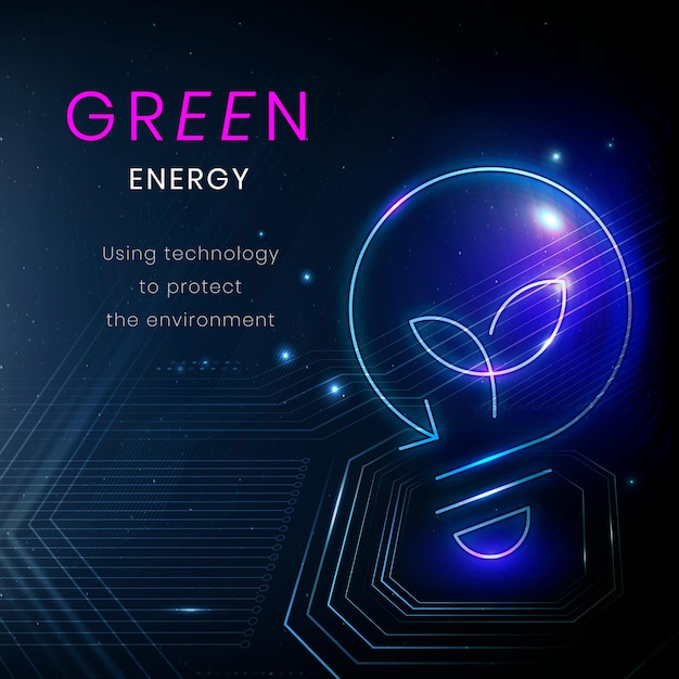 Bannière d'environnement de vecteur de modèle de technologie d'énergie verte