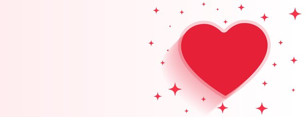 Bannière étincelante de coeur Saint Valentin avec espace de texte