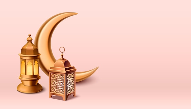 Vecteur gratuit bannière de félicitations pour le ramadan ou l'eid mubarak