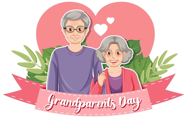Vecteur gratuit bannière de la fête des grands-parents heureux