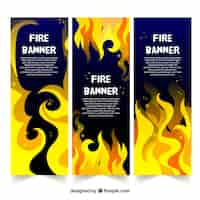 Vecteur gratuit bannière de feu design plat