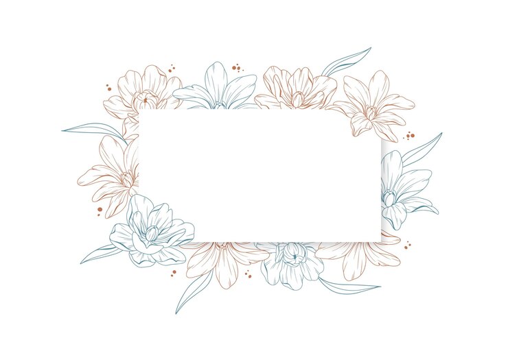Vecteur gratuit bannière de fond floral de gravure