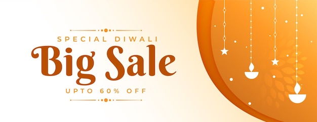 Bannière De Grande Vente Shubh Diwali Avec Design De Lanterne