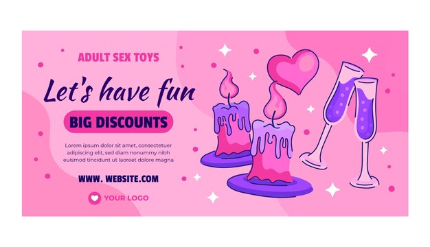 Vecteur gratuit bannière horizontale de jouets sexuels