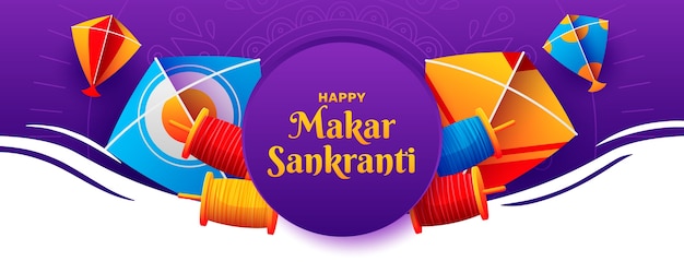 Bannière Horizontale Makar Sankranti Dégradé