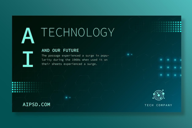 Vecteur gratuit bannière horizontale pour l'intelligence artificielle