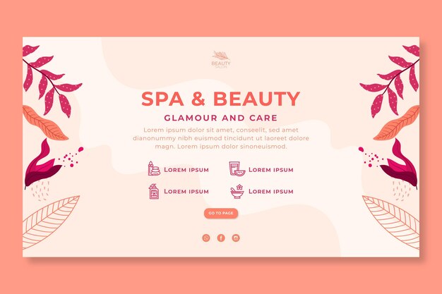 Vecteur gratuit bannière horizontale pour salon de beauté