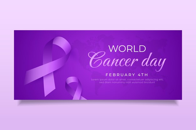 Bannière horizontale réaliste de la journée mondiale du cancer
