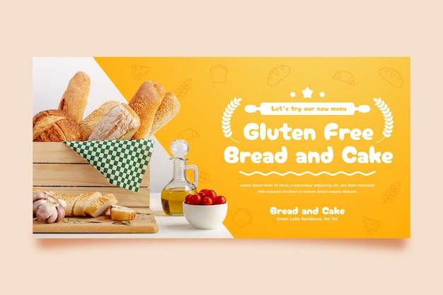 Vecteur gratuit bannière horizontale sans gluten